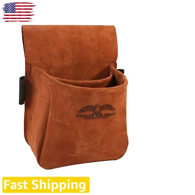 #ad Handcrafted Suede Leather Trap Skeet Shooter#x27;s Bag Secure Shotgun Shell Holder $65.99