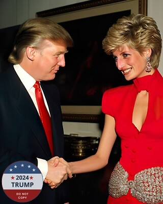 #ad Donald Trump Photo Princess Diana Photo Auto 8x10 Ultimate MAGA Art Made In USA $13.95