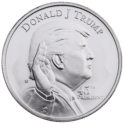 #ad Donald Trump 45th President 1 oz .999 Fine Silver Round $33.56