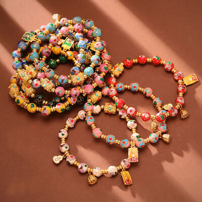 #ad Women#x27;s braceletCloisonne Twisted Enamel Flower Bracelet Birthday Jewelry Gift GBP 16.99