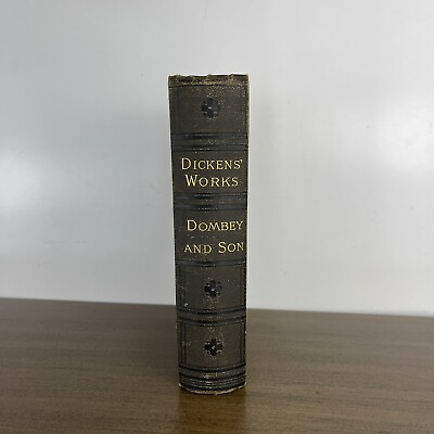 #ad Charles Dickens Works Dombey And Son Illustrated 1880 Antique Green Hardcover $19.99