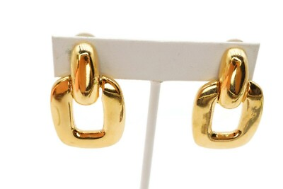 #ad Vintage Givenchy Doorknocker Earrings Gold Tone $55.99