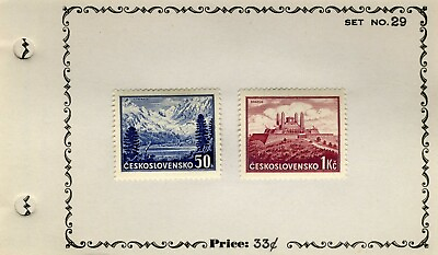 #ad 1937 Czechoslovakia #239 50h amp; 1k Stamp Set SG 251 FILED $2.50