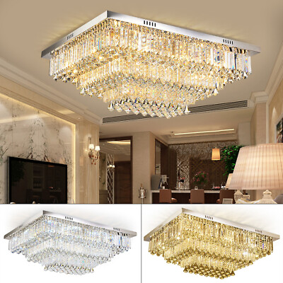 #ad #ad 3 Tier Crystal Chandeliers Lighting Pendant Ceiling Light Fixture Dining Room $308.23