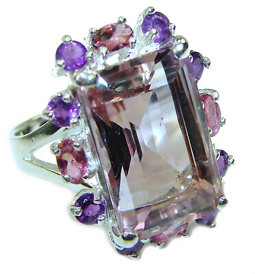 #ad Spectacular 12.5 carat Amethyst 14K Gold over .925 Sterling Silver Handcrafted $133.12