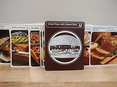 #ad Vintage 1984 My Great Recipe Cards 72 Great Ways With Meat Cards Category 14 $19.99