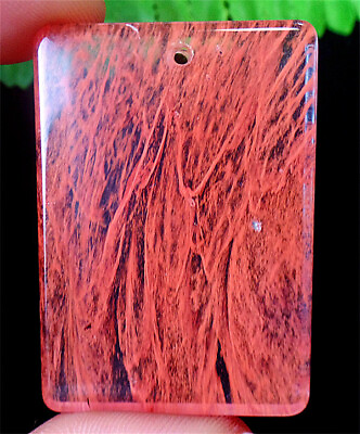 #ad 48x34x6mm Red Cherry Quartz Oblong Reiki Healing Pendant Bead BQ62961 $8.99
