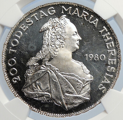 #ad 1980 AUSTRIA Queen Maria Theresa VINTAGE 500 Schilling Austrian NGC Coin i105793 $583.65