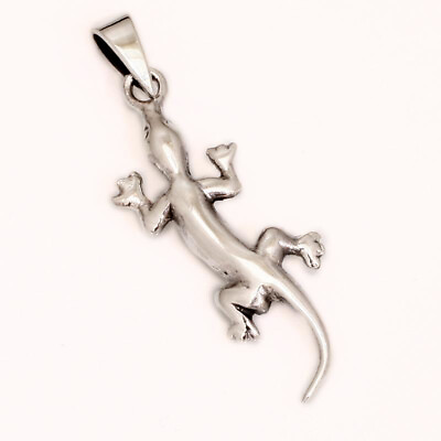 #ad Gecko Lizard Pendant 925er Silver Symbol Jewelry New $20.48