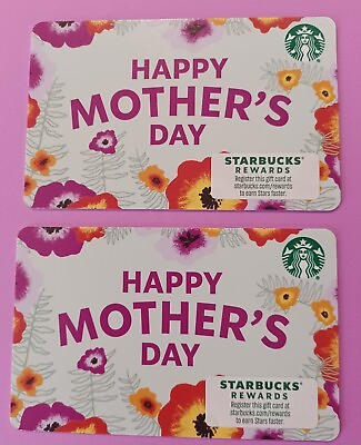 #ad STARBUCKS CARDS 2024quot; 2 HAPPY MOTHER#x27;S DAY CARDSquot; GREAT PRICE 💐 BRAND NEW $2.00