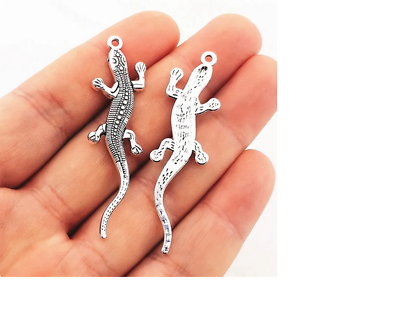 #ad LIZARD GECKO REPTILE CHAMELEON Charm Pendant On 18quot; 925 Sterling Silver Necklace $18.88