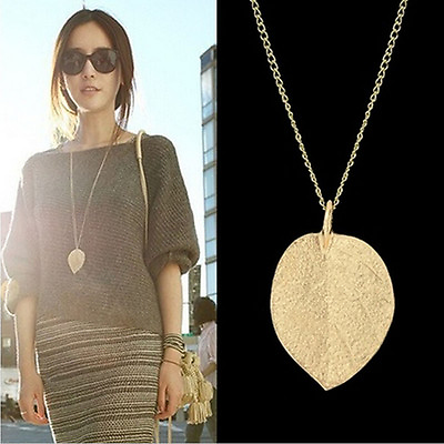 #ad Women Graceful Golden Leaf Exquisite Pendant Necklace Long Sweater Chain B $6.37