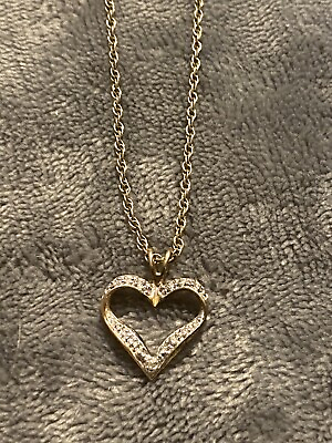 #ad ROSS SIMONS GOLD VERMEIL OVER STERLING 925 HEART 18” NECKLACE #185 $19.00