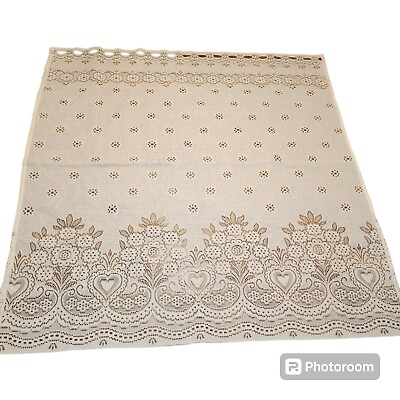 #ad VTG Lace Table Center Bistro Boudior Small Tablecloth Floral 34.5×35.5 Boho $12.00