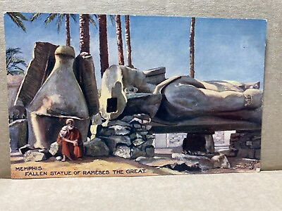 #ad Postcard Raphael Tuck Oilette Egypt Memphis Fallen Statue of Ramesses The Great $9.90