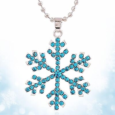 #ad New Gift Fashion Snowflake Frozen Elsa Necklace Pendants Unique Alloy and Crys $32.80