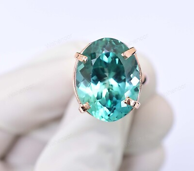 #ad Natural Oval Teal Sapphire 925 Sterling Silver Ring Wedding Ring Certified $57.66