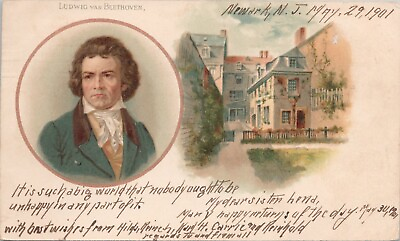 #ad Illustrated PC Ludwig von Beethoven Portrait amp; Birthplace Europe 1901 Music $26.99