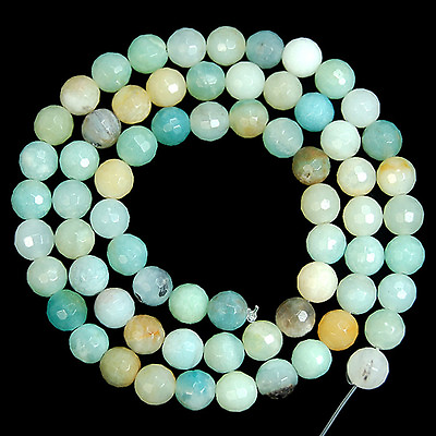 #ad Faceted Natural Colorful Amazonite Round Beads 15.5quot; 4681012mm $6.98