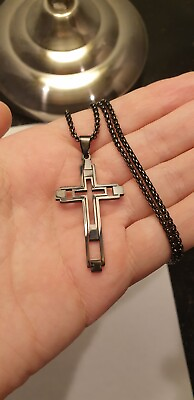 #ad religious cross color black. new. $18.50