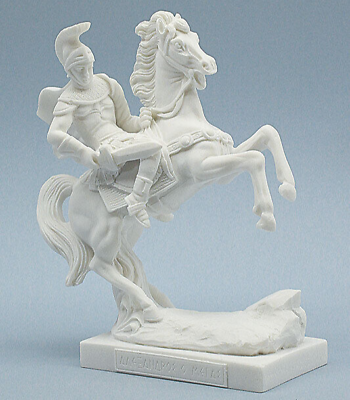 #ad Alexander Horseback Statue Macedonian King Ancient Greek Marble Sculpture $89.00