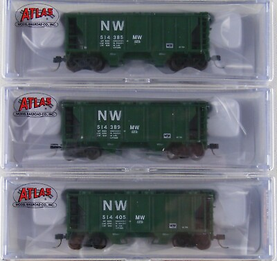 #ad Atlas Trainman N Scale PS 2 Covered Hopper Norfolk Western MW Lot Of Three New $68.85