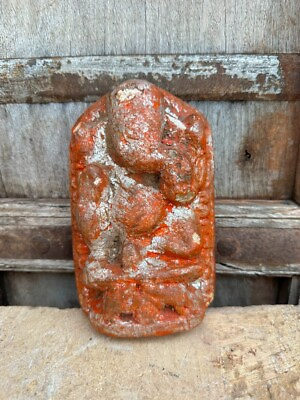 #ad 1700 Antique Old Rare Hand Carved Hindu God Ganesha Terracotta Figurine Statue $344.50