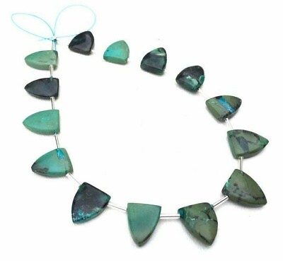 #ad High Quality Natural Chrysocolla Gemstone Smooth Half Marquise Shape Green Beads $32.29