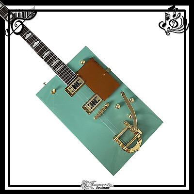 #ad Modern Rectangle Electric Guitar Blue Color 2H Pickups Gold Hardware Guitar $321.08