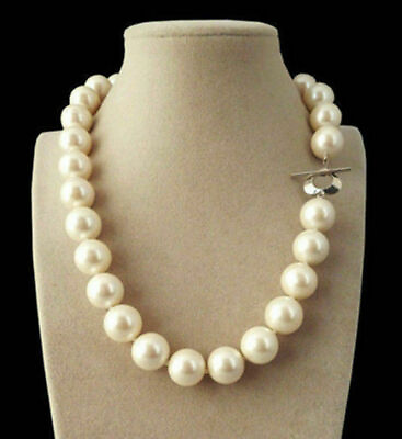 #ad 8 10 12mm Charming Genuine South Sea White Shell Pearl Round Beads Necklace 18#x27;#x27; $3.46
