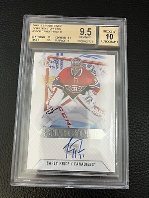 #ad 2015 16 SP Authentic Scripted Stoppers Carey Price Autograph Graded 9.5 Auto 10 $225.00