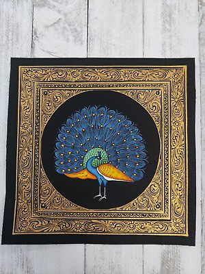 #ad Peacock Painting Indian Art Birds Art Painting Wall Hanging Gift Art Decor $59.99