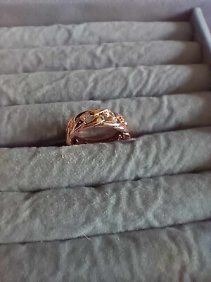 #ad NEW ROSE GOLD PLATED CHAIN LINK RING SIZE R FREE POUCH T13 6 7 GBP 3.99