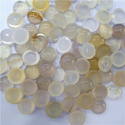 #ad 20Pcs 12mm Gray Agate Round Cab Cabochon EE229 $9.06