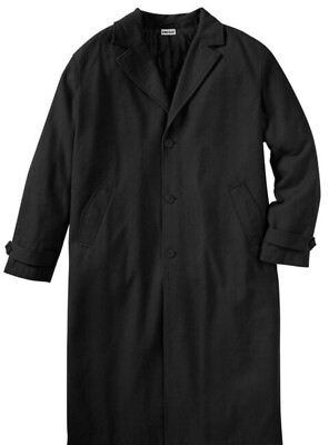 #ad Wool Blend Overcoat Long Size 3XL TL Big Black John Blair $108.00