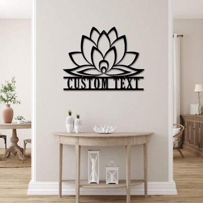 #ad Personalized Lotus Flower Metal Wall Art Lotus Meditation Room DecorHome Decor $54.71