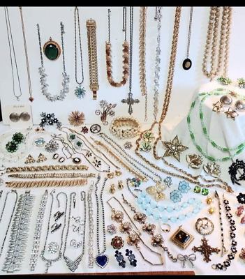 #ad LOT 1 lb of mixed custom jewelry resell resale Necklace bracelet earrings Brooch $29.99