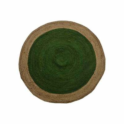 #ad Rug 100% Natural Jute Round Braided Style Carpet Reversible Rustic Look Area Rug $104.39