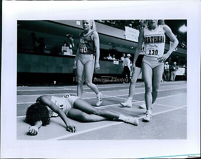 #ad 1992 Audrey Sterling Of Oh Rests After Winning 600 Yrd Event Sports 8X10 Photo $24.99