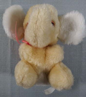 #ad Gerber Plush Elephant Yellow Small 6quot; Pink Bow Vintage $11.55