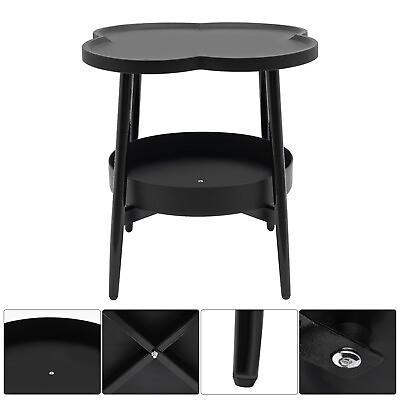 #ad Anti slip Black End Table Double tier Storage Waterproof Sofa Table Coffee Table $56.99