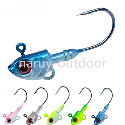 #ad 10PCS Swimbait Jig Heads Fishing Hooks with Treble Hook Spoon 1 8oz 1oz $18.52