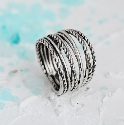 #ad Wrap Ring Handmade Band 925 Sterling Silver Statement Ring Gift For Her MJC $12.34