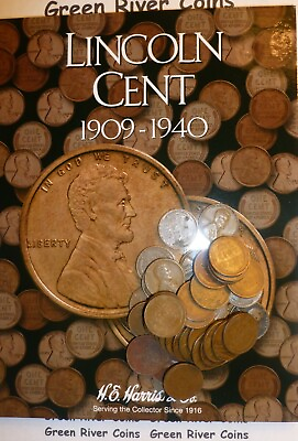 #ad 1909 1940 Lincoln Cent Starter Collection #LCN New Harris Folder With Coins #M31 $19.99