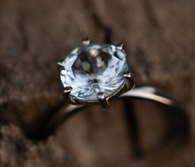 #ad Elegant Blue Topaz 925 Sterling Silver Handmade Ring Elegant Gemstone Jewelry $75.89