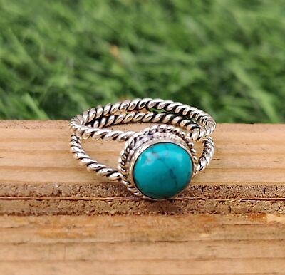#ad Turquoise Ring 925 Sterling Silver Band Ring Handmade Statement Jewelry TR08 $11.02