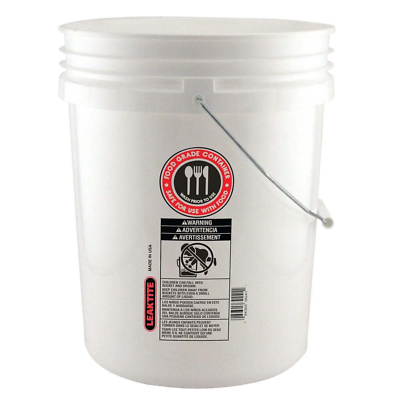 #ad White Plastic 5 Gallon Food Safe Bucket for Water Paint and Food $9.61