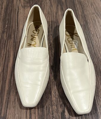 #ad Sam Edelman Emelie Square Toe Loafer in Modern Ivory Leather Women#x27;s Size 9M $44.00