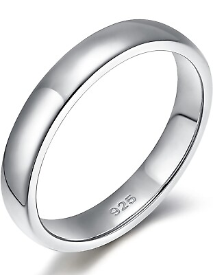 #ad Solid .925 Sterling Silver Wedding Band Ring For Men And Women Multiple Sizes $20.00