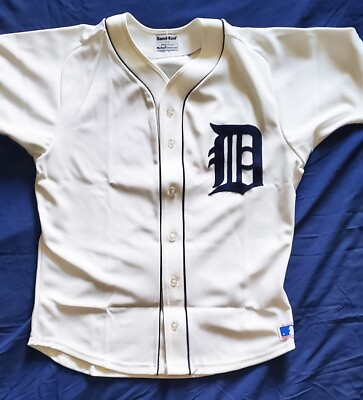 #ad DETROIT TIGERS home jersey: SandKnit size 44 no number $49.99